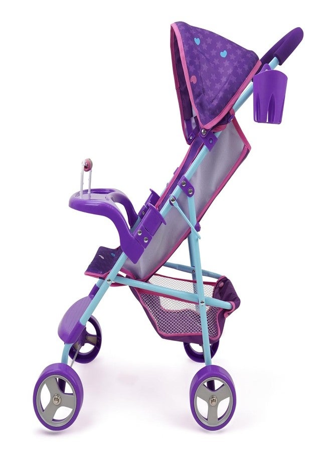 509 Crew : Mermaid Doll Stroller - Kids Pretend Play, Canopy & Cup Holder, Easy Fold Storage & Travel, Fits Dolls Up to 21', Ages 3+ (T715028) - Image 3